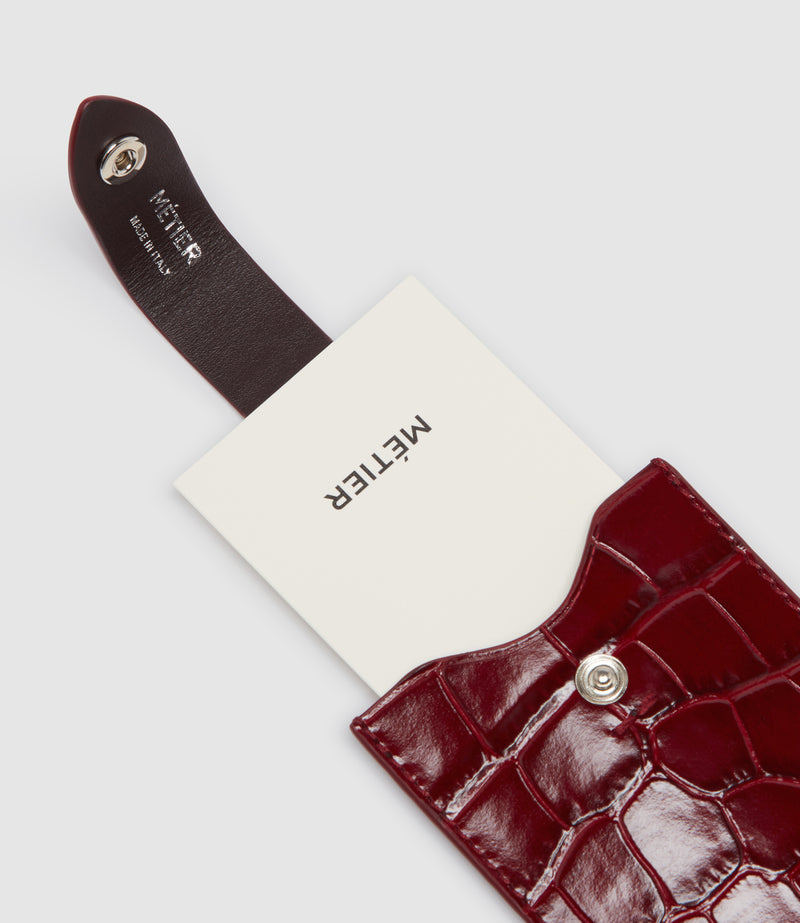 Small Wallet Embossed Croc Ruby