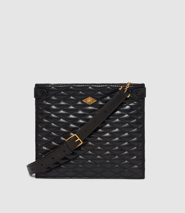 Stowaway Crossbody Nappa Diamond Quilt Black