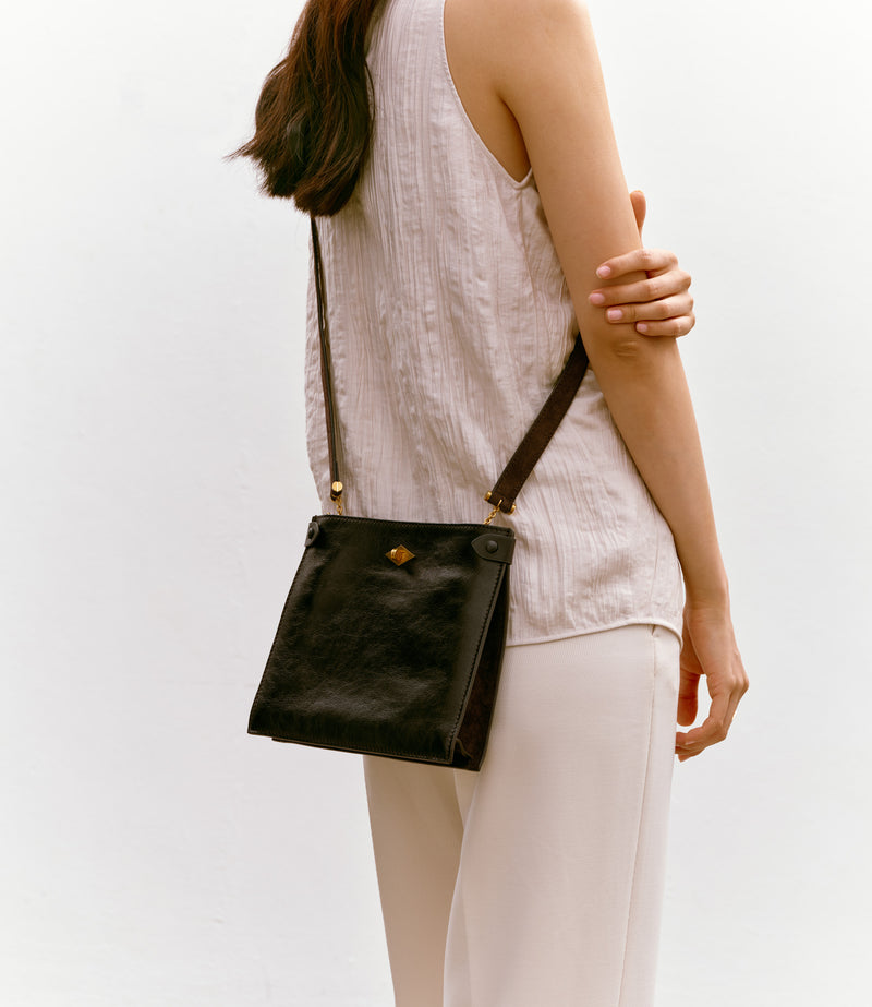 Stowaway Crossbody Elvis Cacao with Suede Chocolate