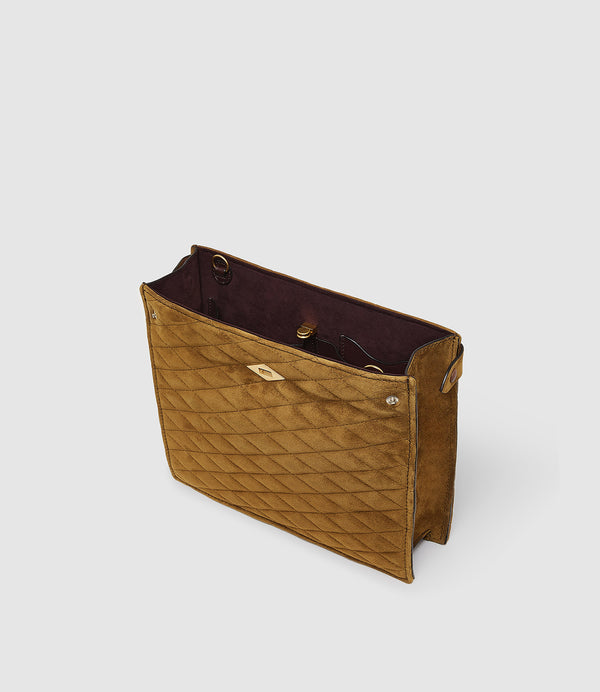 Stowaway Crossbody Buttery Suede Diamond Quilt Marrakech