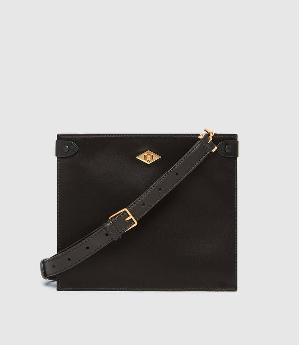 Stowaway Crossbody Silk Satin Black