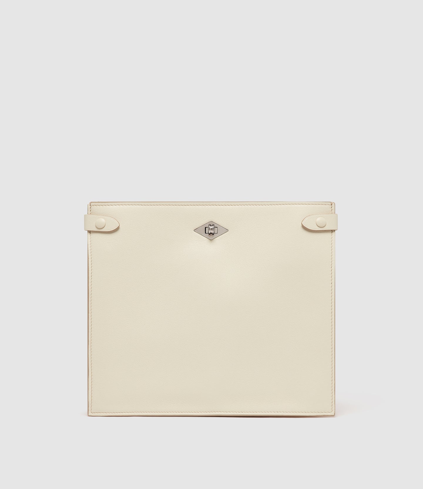 Stowaway Crossbody Smooth Calfskin White Sand with Silver Hardware