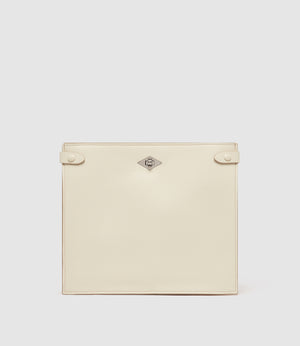 Stowaway Crossbody Smooth Calfskin White Sand with Silver Hardware