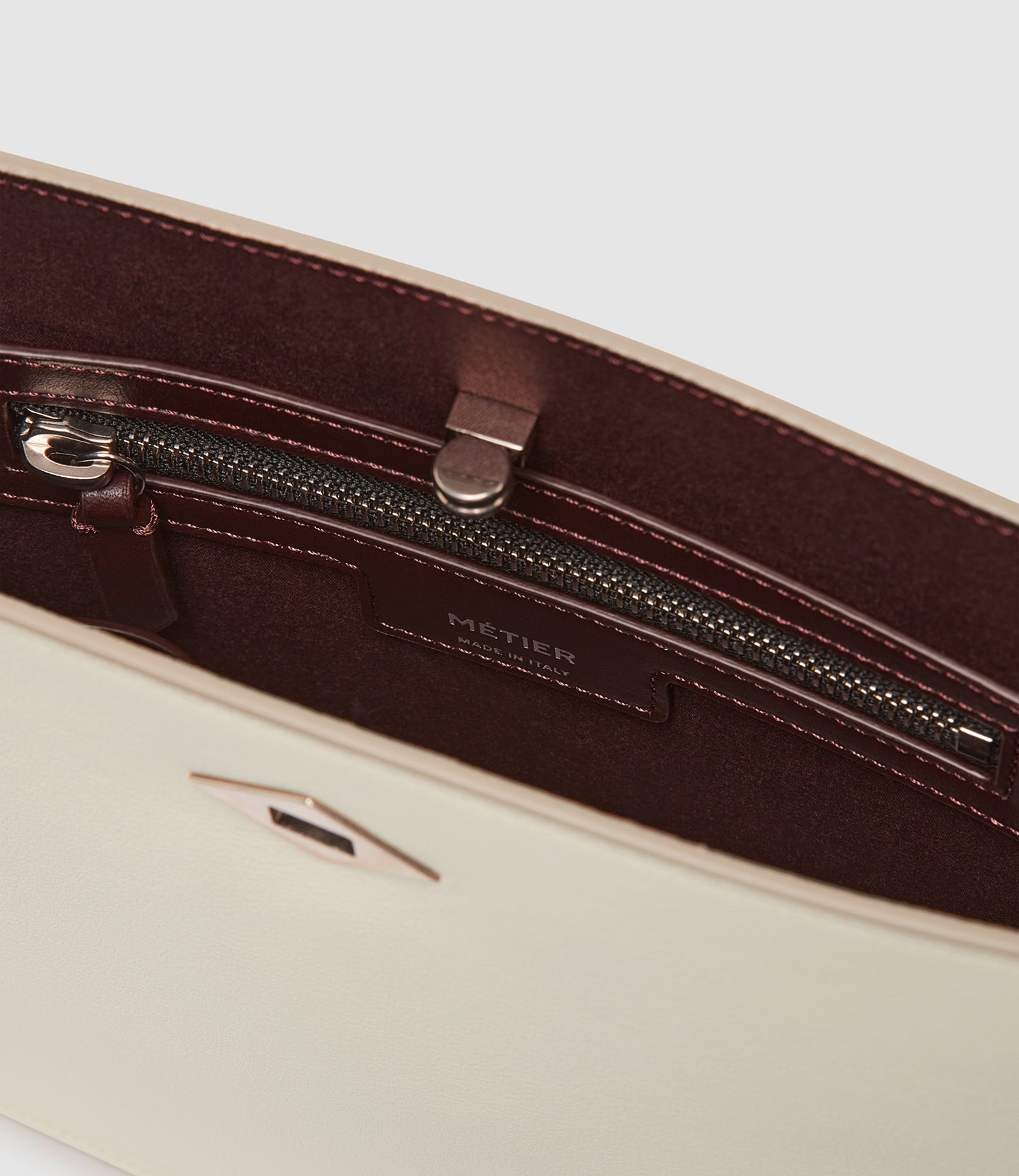 Stowaway Crossbody Smooth Calfskin White Sand with Silver Hardware