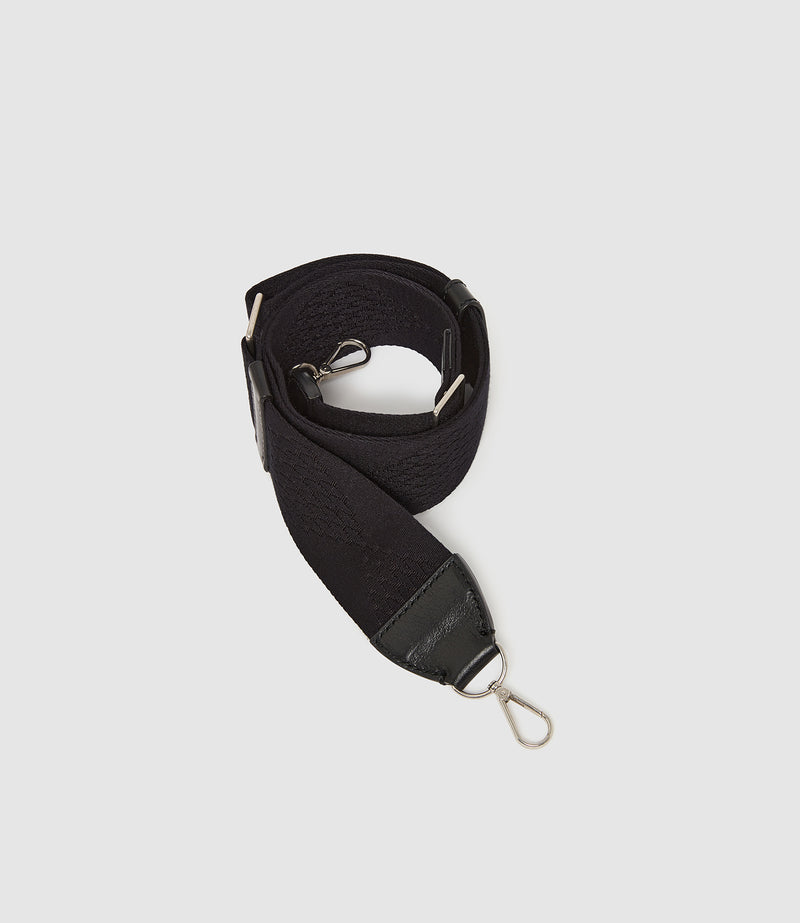 Webbing Strap Black With Silver Hardware