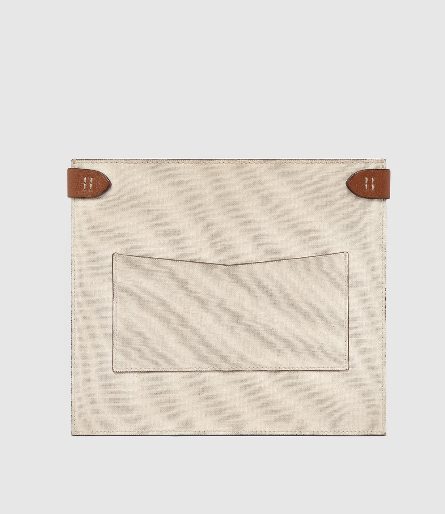 Stowaway Crossbody Natural Linen with Cognac