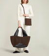 Market Weekend Suede Chocolate and Smooth Calfskin Black