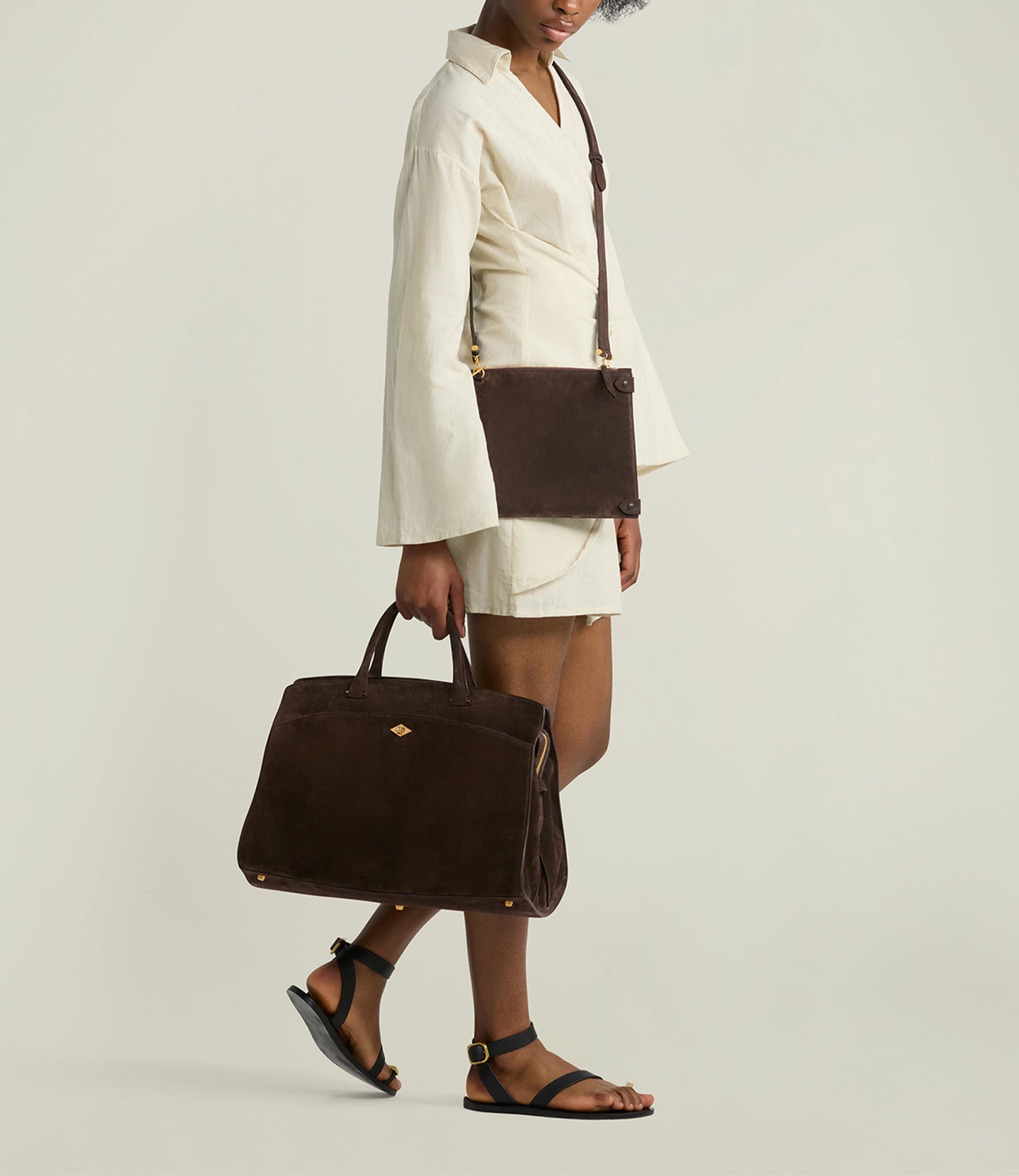 Private Eye Large Suede Chocolate