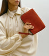 Wristlet Clutch Nubuck Rust