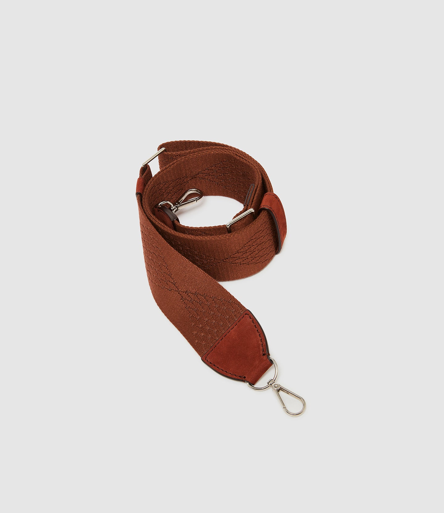 Webbing Strap Rust With Silver Hardware