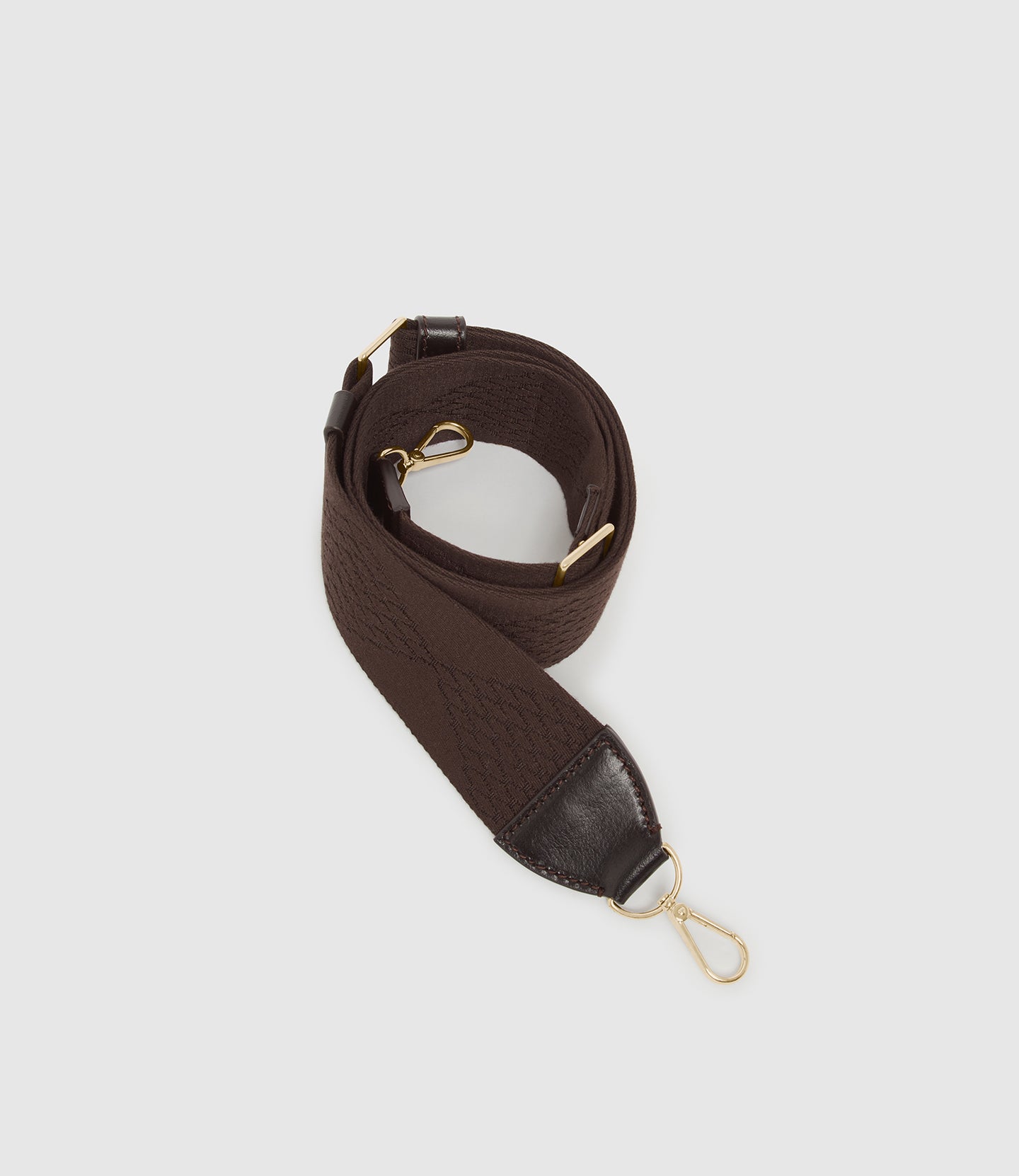 Webbing Strap Chocolate With Gold Hardware