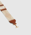 Women's Diamond Webbing Strap White Sand with Cognac