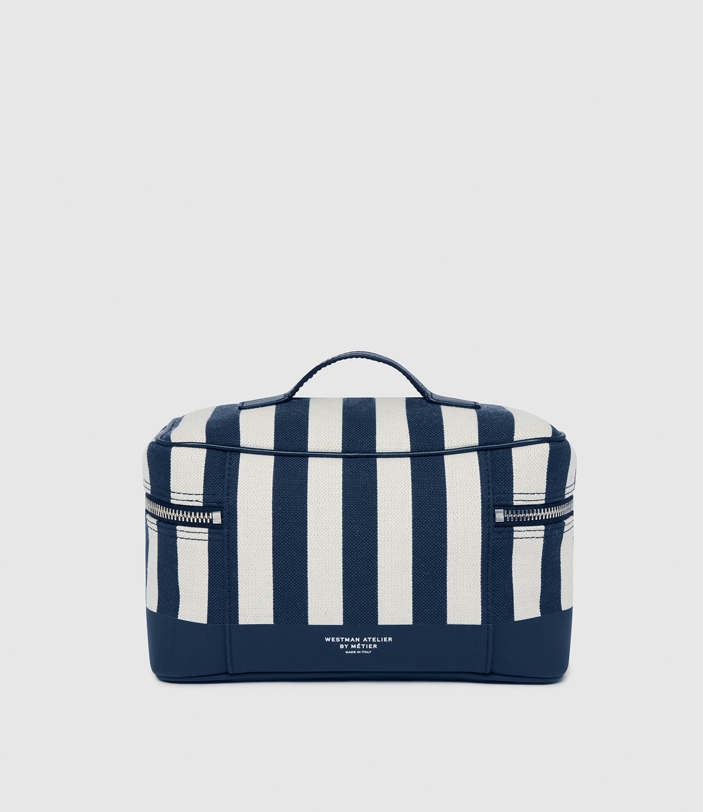 Westman Atelier By Métier Oversized Makeup Train Case Jacquard Navy Stripe