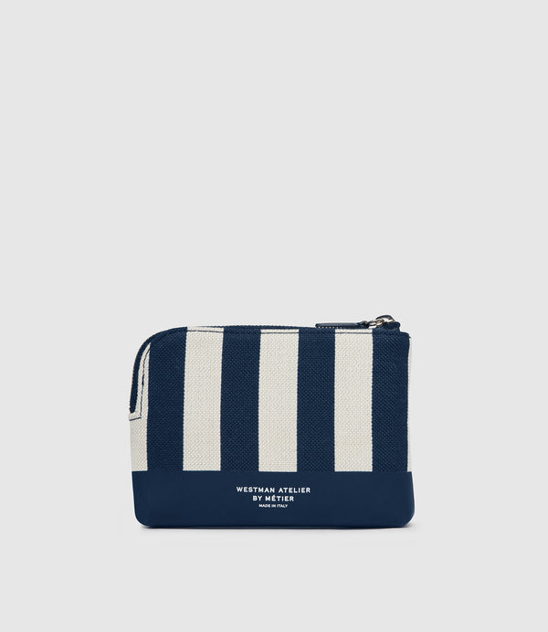 Westman Atelier By Métier Petite Makeup Pouch Jacquard Navy Stripe