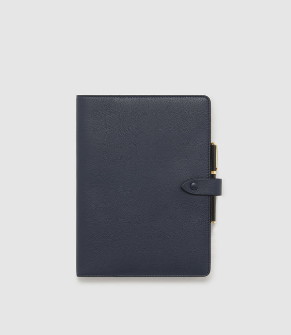 11" Notebook Cover Smooth Calfskin Navy
