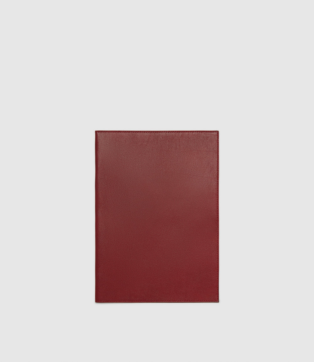 Métier Folder Handmade Italian Buffalo Leather Dark Cherry Red Burgundy ...