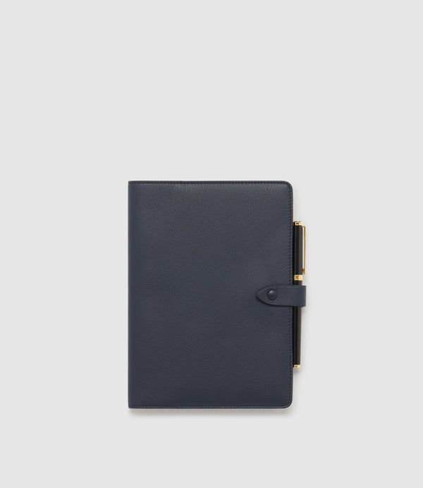 A5 Notebook Cover Smooth Calfskin Navy