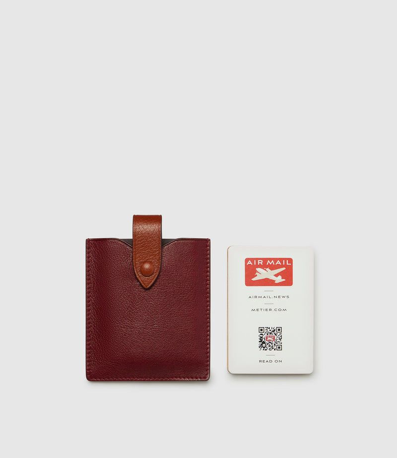 Air Mail x Métier Deck Of Cards Case Buffalo Dark Cherry with Buffalo Cognac