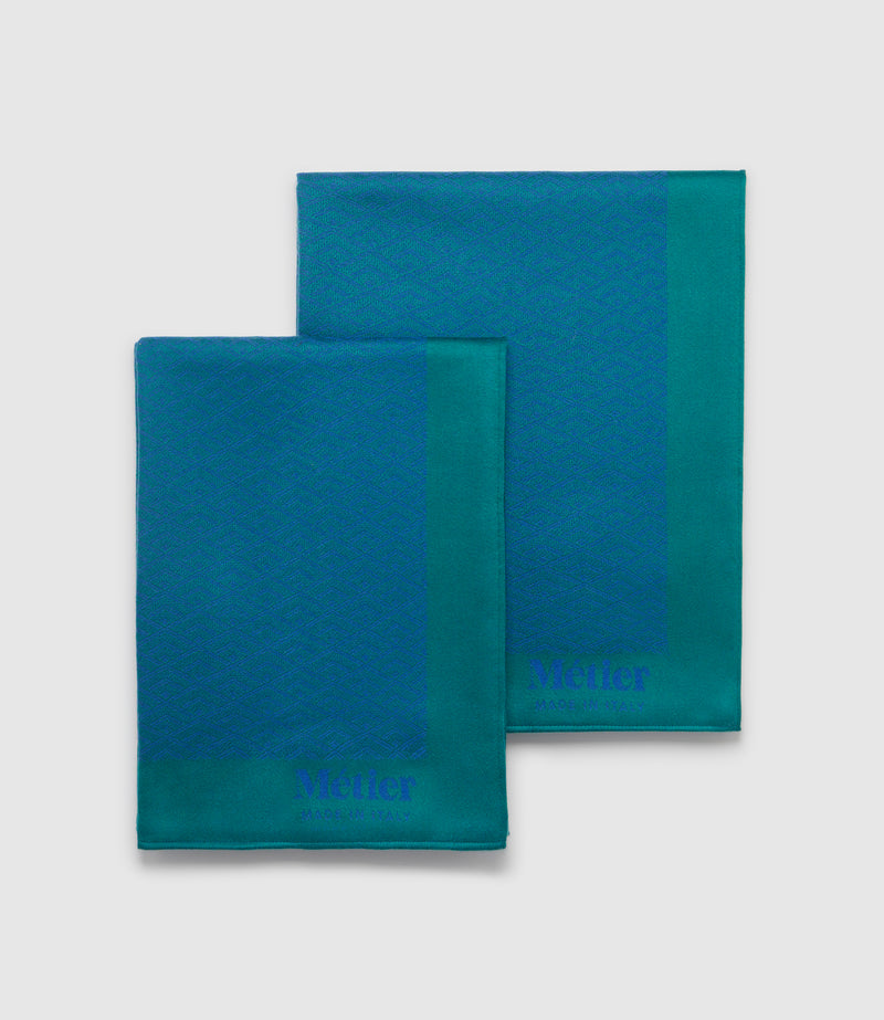 Small Cashmere Throw Yves Blue and Emerald