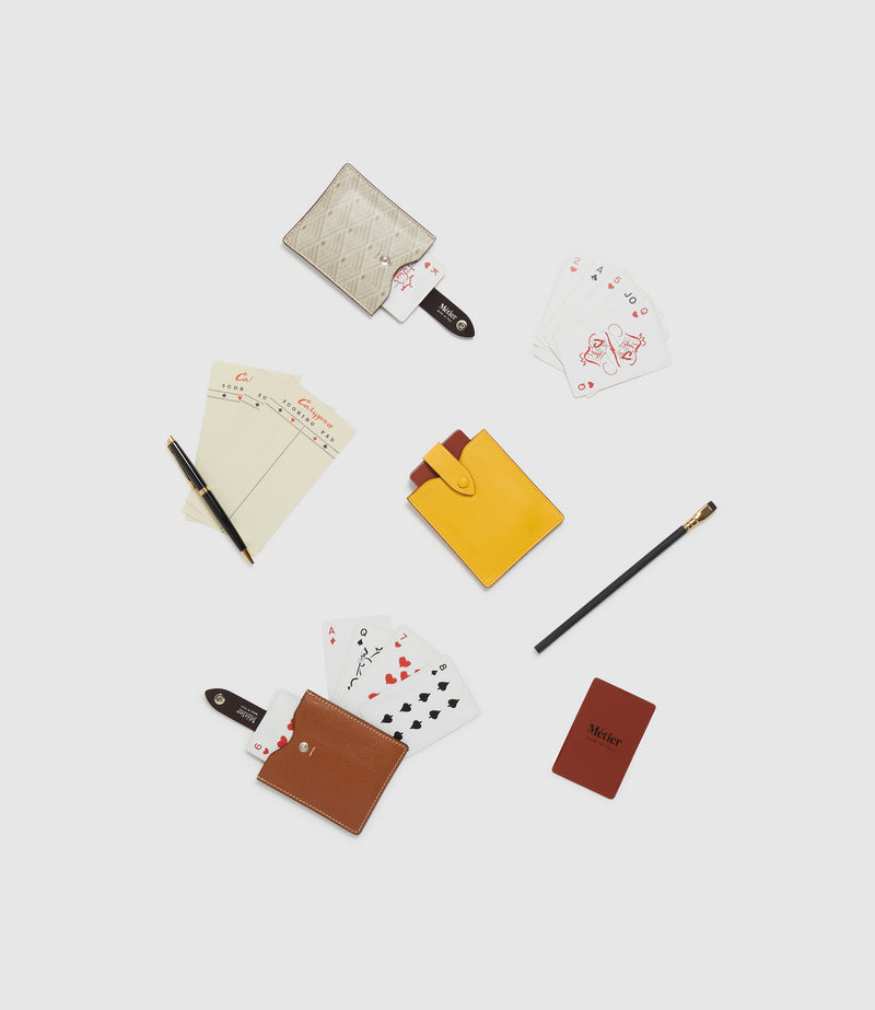 Playing Cards and Deck of Cards Case Set Smooth Calfskin Pollen