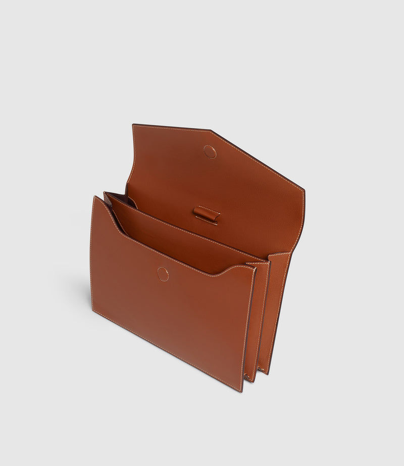 Double Document Folio Buffalo Cognac