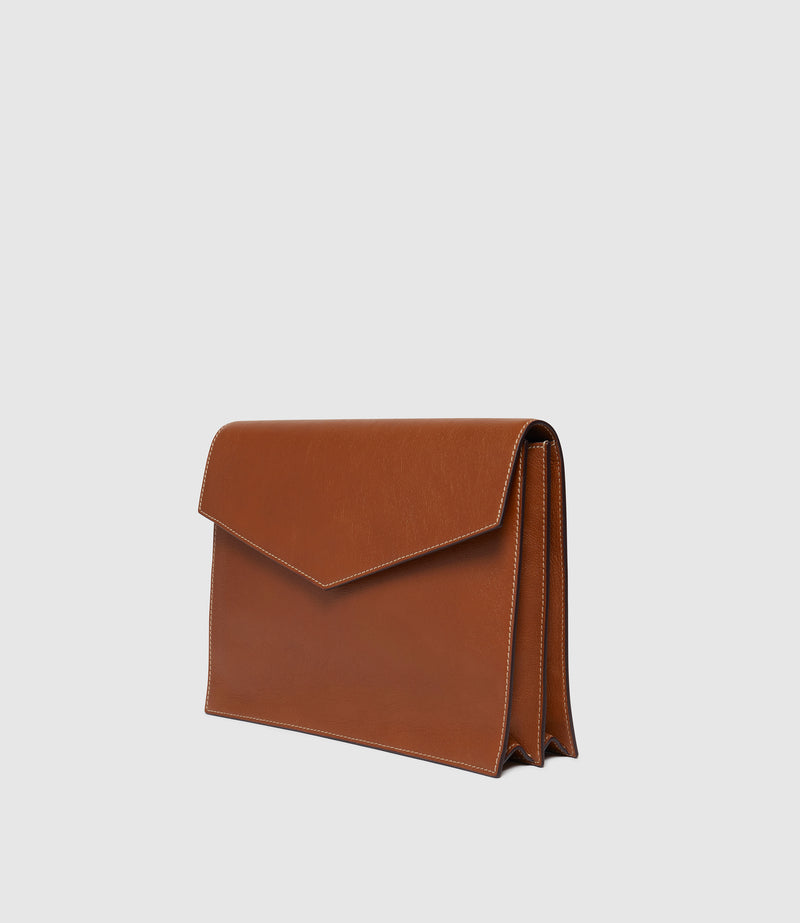 Double Document Folio Buffalo Cognac
