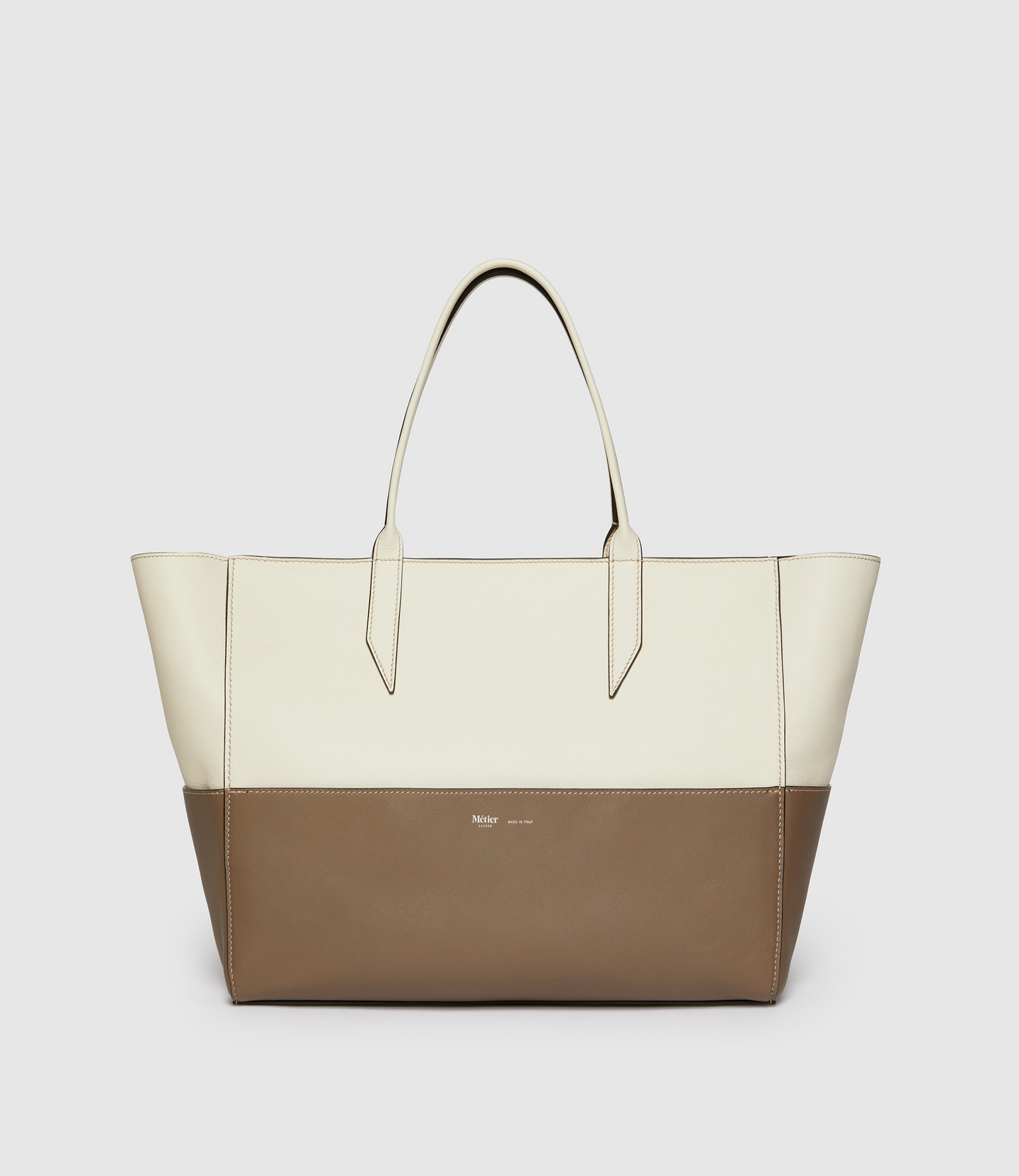 Incognito 36 Cabas Smooth Calfskin White Sand and Taupe