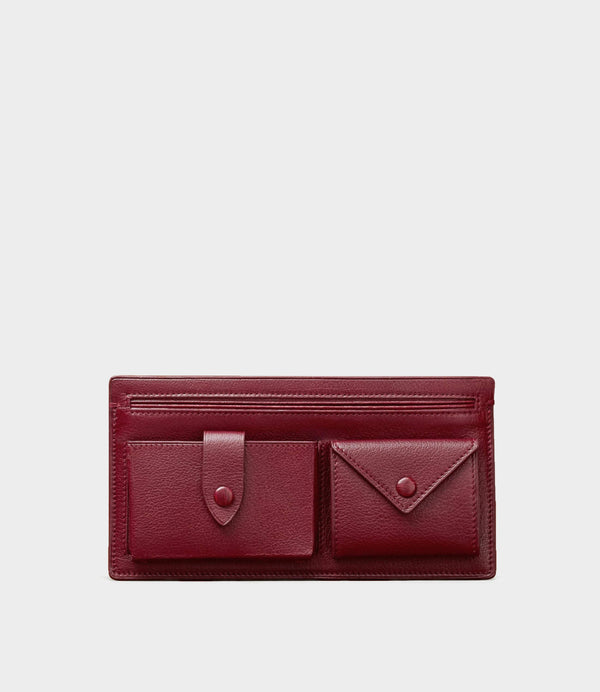 Inside Out Wallet Buffalo Dark Cherry