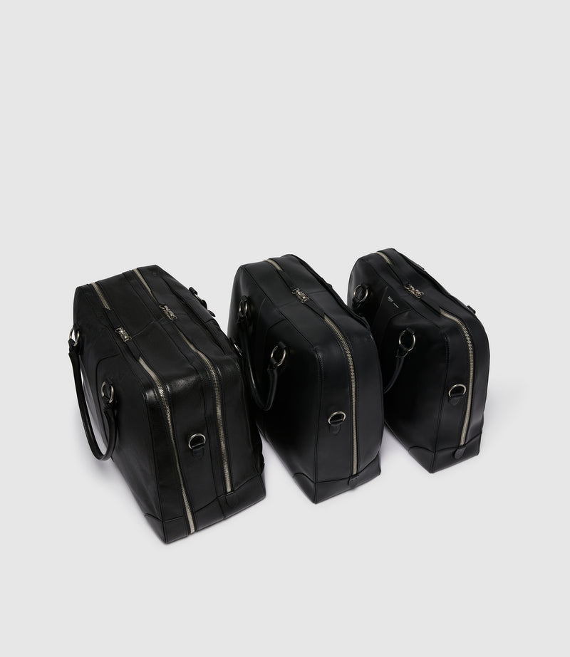 Le Voyage Two to Three Night Bag Natural Calfskin Matte Black