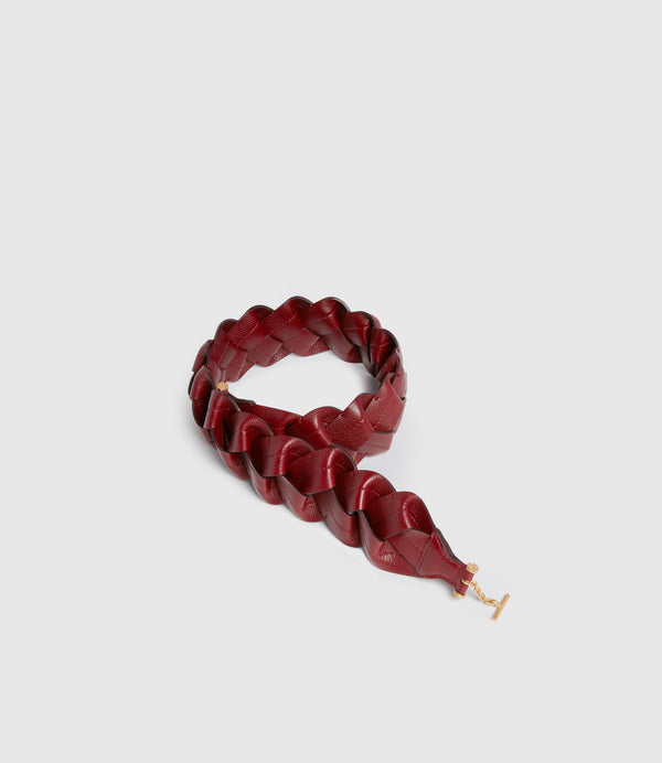 Loose Braided Strap Buffalo Dark Cherry