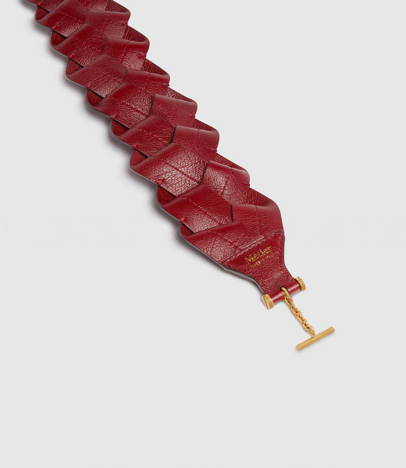 Loose Braided Strap Buffalo Dark Cherry