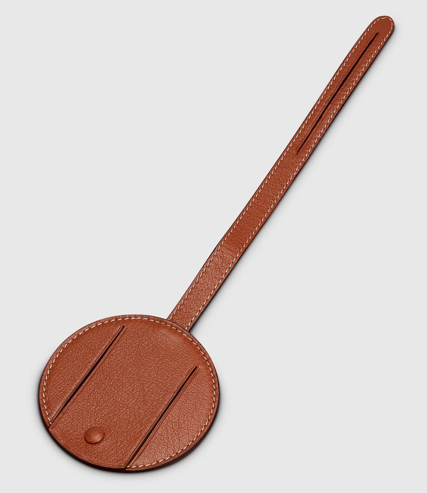 Métier Luggage Tag Buffalo Cognac with Salt Stitching
