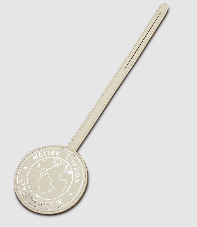 Métier Luggage Tag Smooth Calfskin White Sand