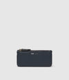 Magnetic Trio Clutch Small Smooth Calfskin Natural Linen Navy
