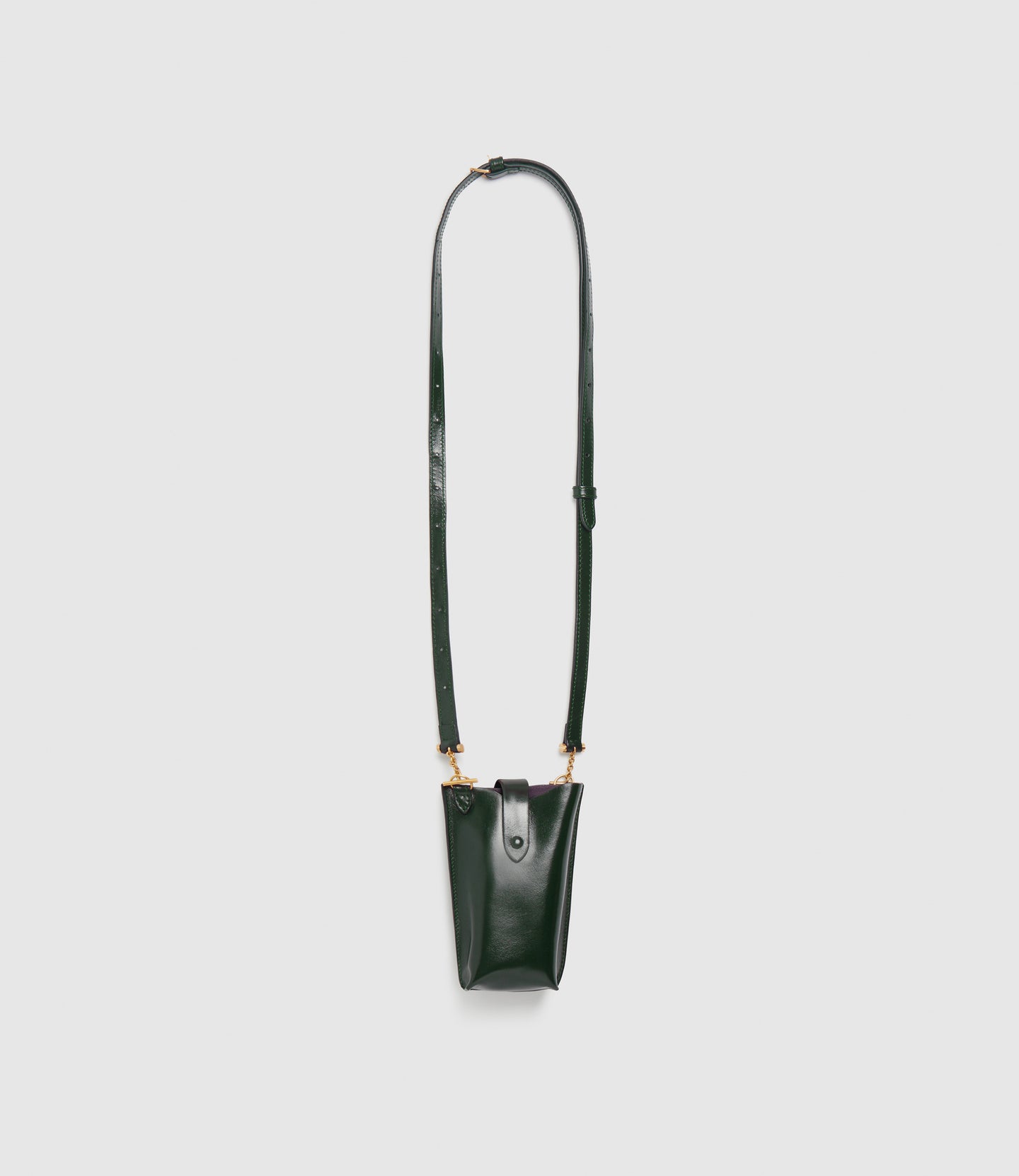 Minimalist Double Glossy Calfskin Forest Green