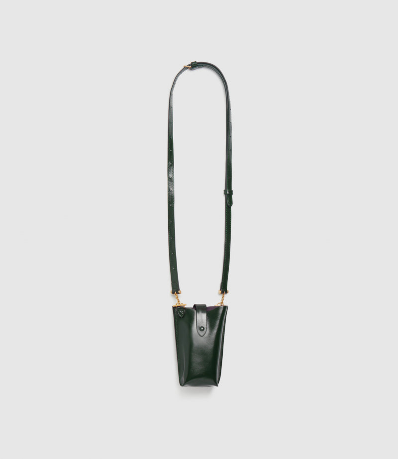 Minimalist Double Glossy Calfskin Forest Green