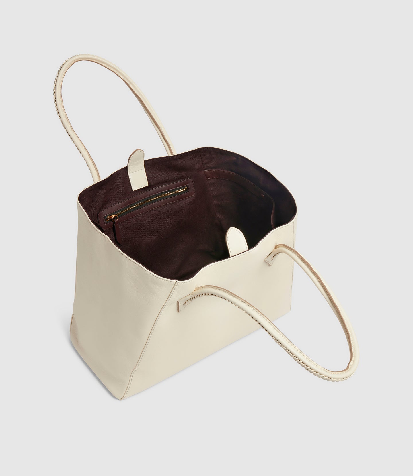 Vérité Collapsible Cabas Smooth Calfskin White Sand