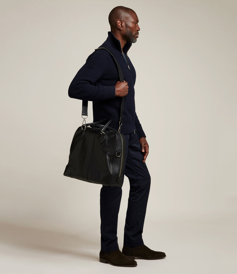 Le Petit Voyage Overnight Briefcase Atelier Calfskin Black
