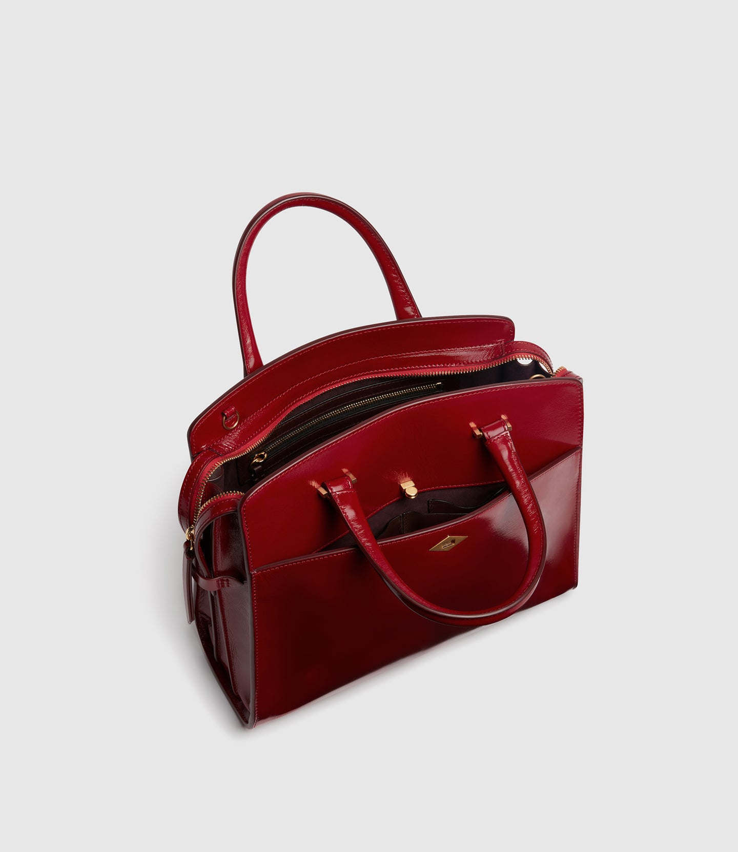 Private Eye Slim Glossy Calfskin Classic Red
