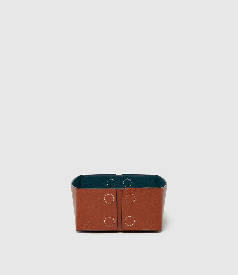 Medium Reversible Collapsible Box Buffalo Cognac and Smooth Calfskin Lost At Sea