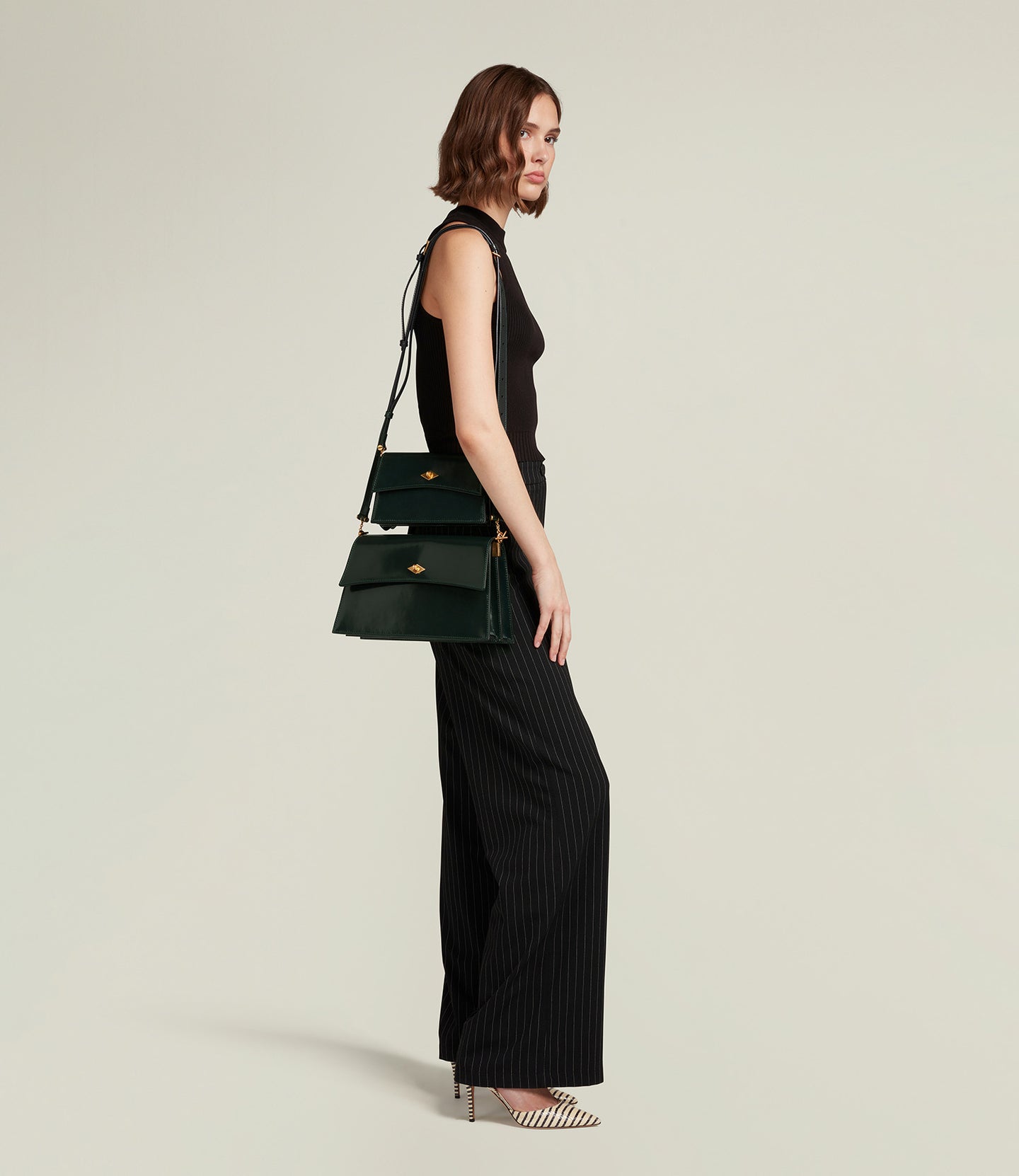 Roma Mini Glossy Calfskin Forest Green