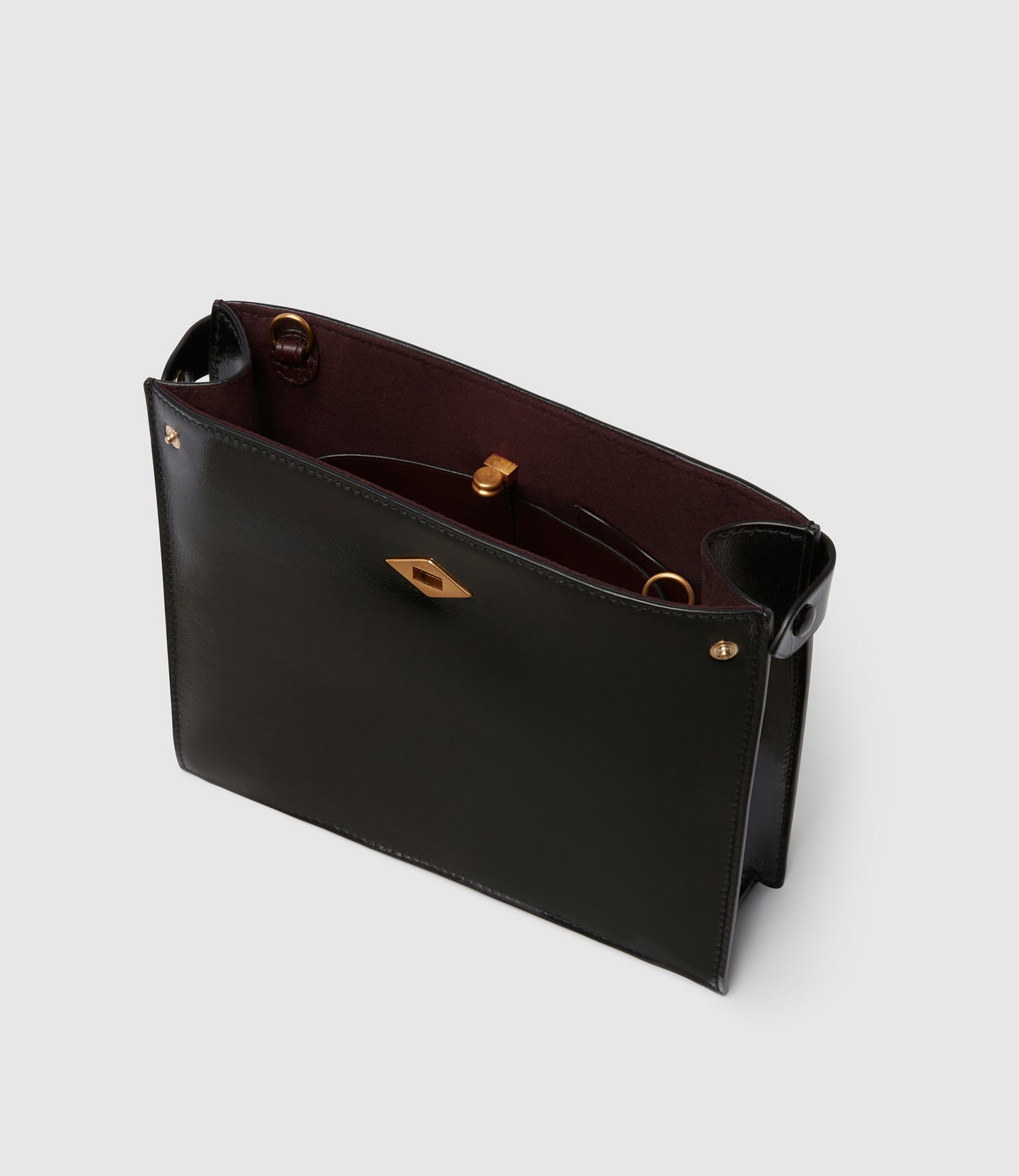 Stowaway Glossy Calfskin Black