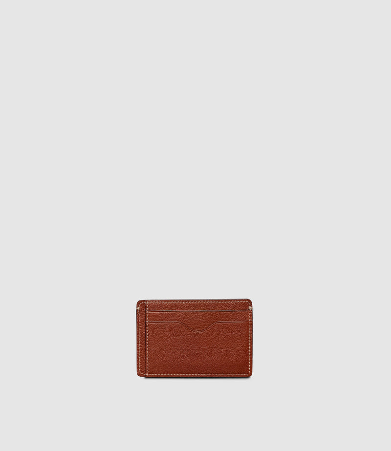 Thin Card Case Buffalo Cognac